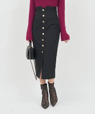 マルチボタンタイトスカート