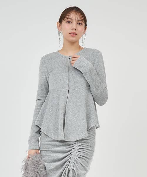 ペプラムZIPトップス 詳細画像