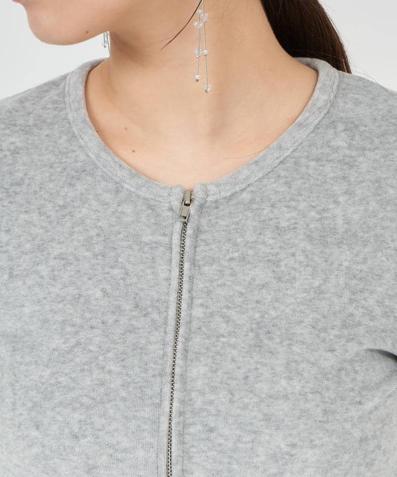 ペプラムZIPトップス 詳細画像 グレー 4