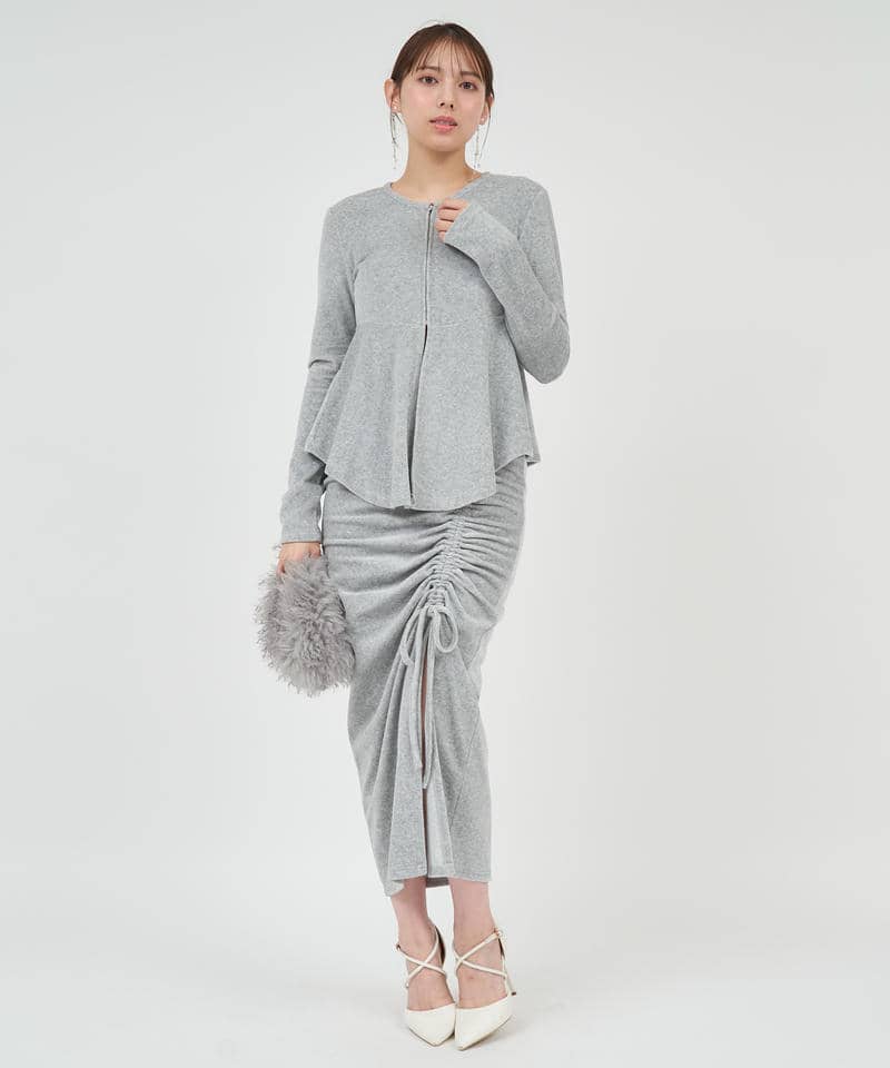 ペプラムZIPトップス 詳細画像 グレー 7