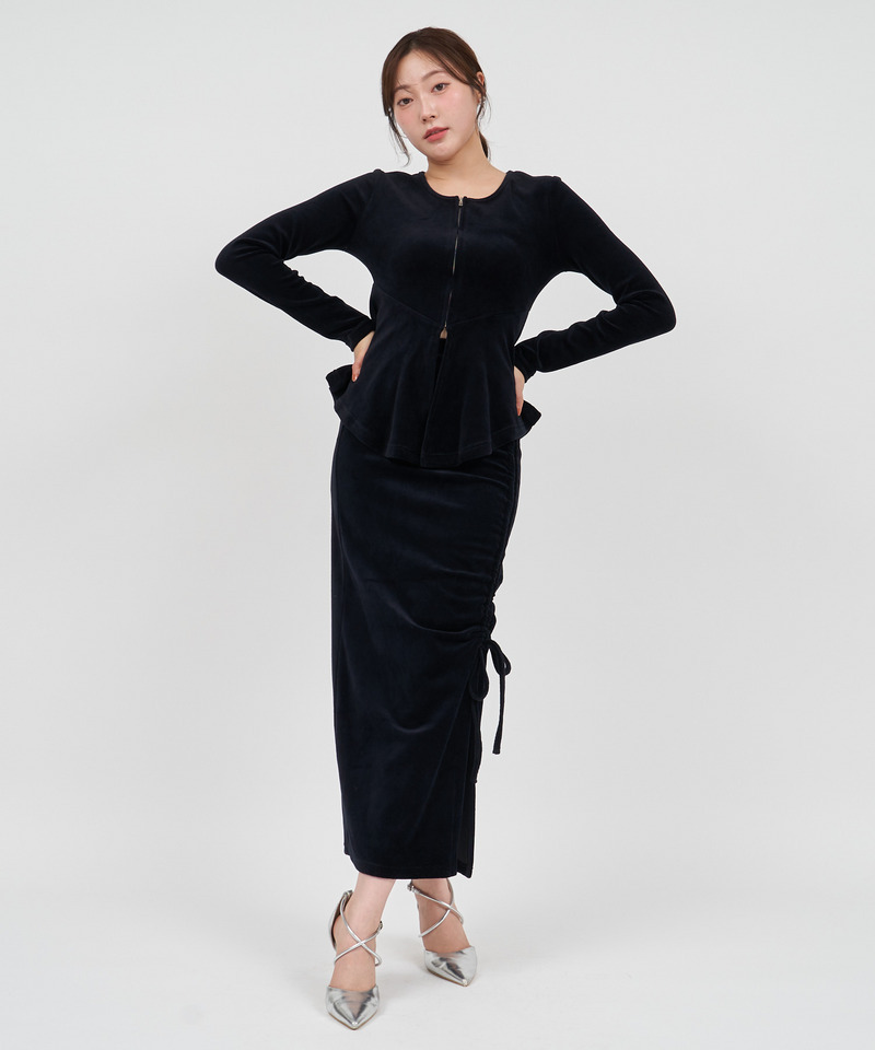 ペプラムZIPトップス 詳細画像 ブラック 2