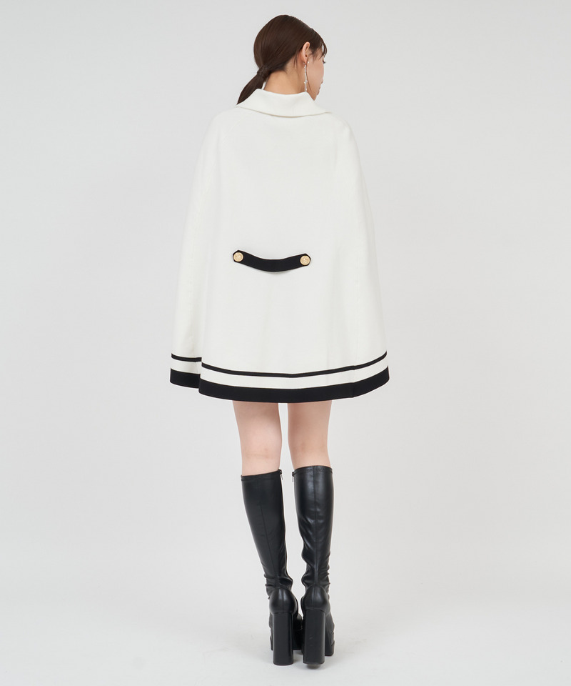 配色ニットケープジャケット 詳細画像 ブラウン 3