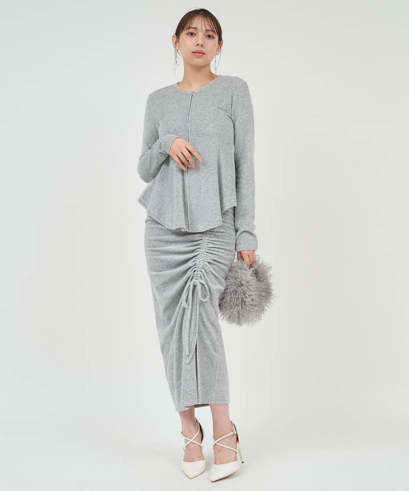 ドロストスリットスカート 詳細画像 グレー 1