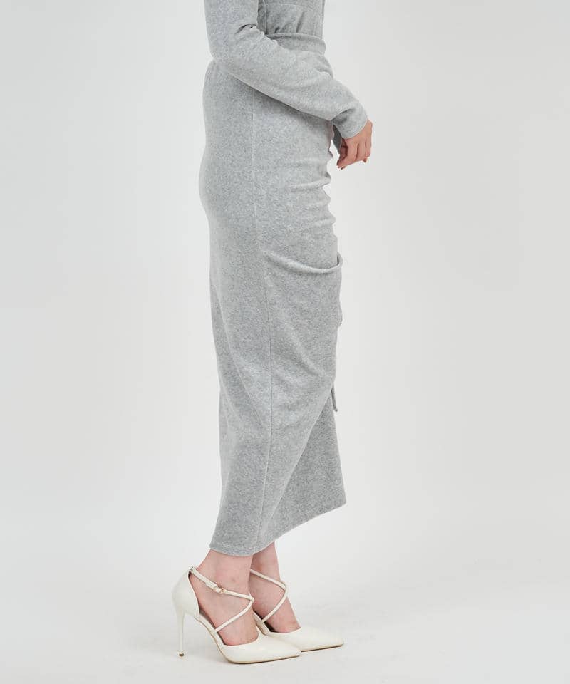 ドロストスリットスカート 詳細画像 グレー 2