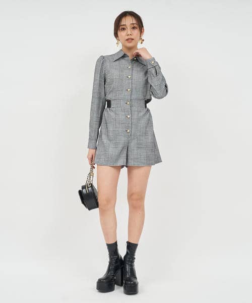 バックオープンシャツコンビネゾン 詳細画像