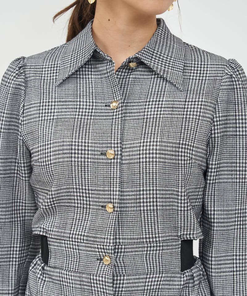 バックオープンシャツコンビネゾン 詳細画像 チェック 5