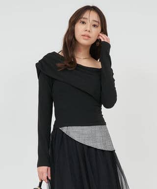 アシンメトリーカットトップス