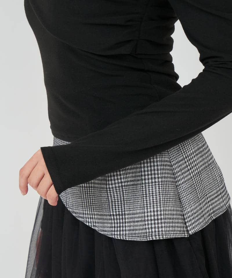 アシンメトリーカットトップス 詳細画像 ブラック 5