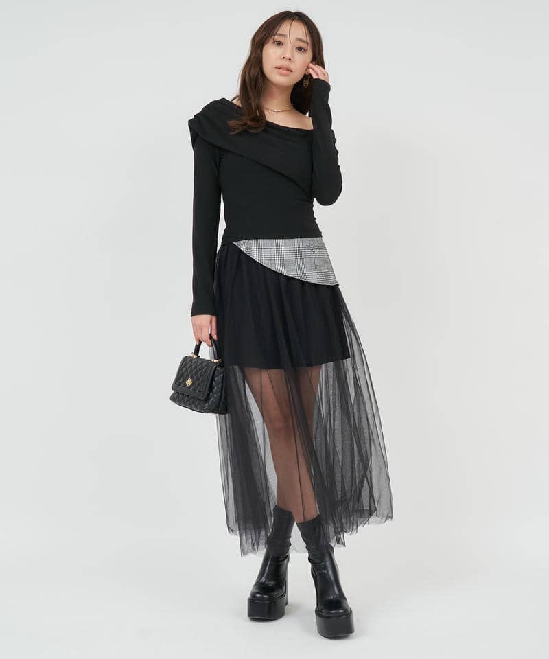 アシンメトリーカットトップス 詳細画像 ブラック 7