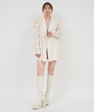 パワショルギャザースリーブボクシージャケット