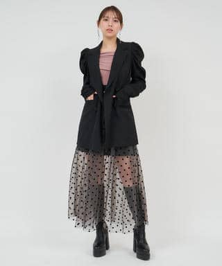 パワショルギャザースリーブボクシージャケット