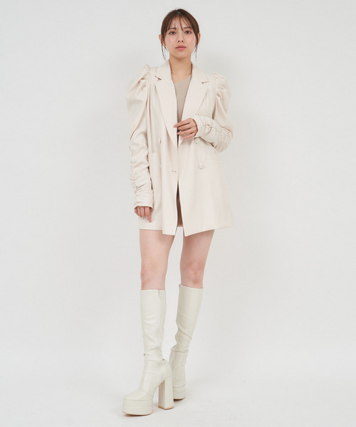 パワショルギャザースリーブボクシージャケット 詳細画像