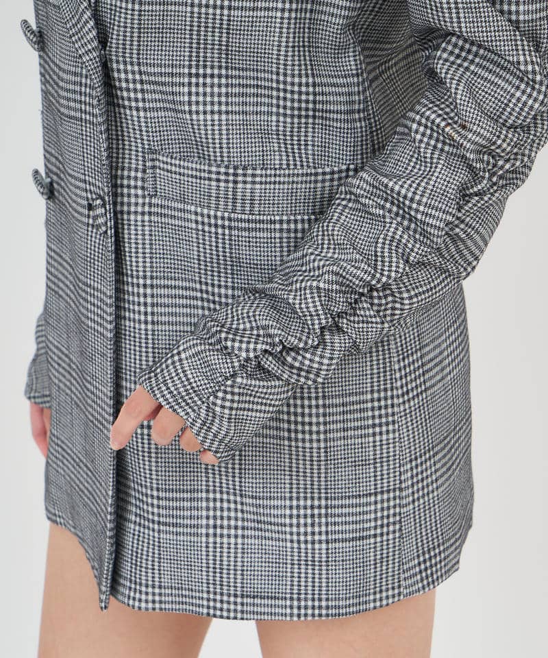 パワショルギャザースリーブボクシージャケット 詳細画像 チェック 5