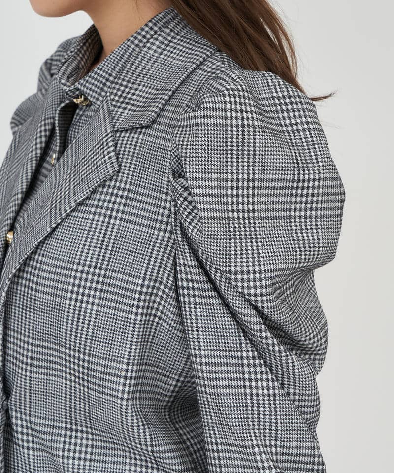 パワショルギャザースリーブボクシージャケット 詳細画像 チェック 6