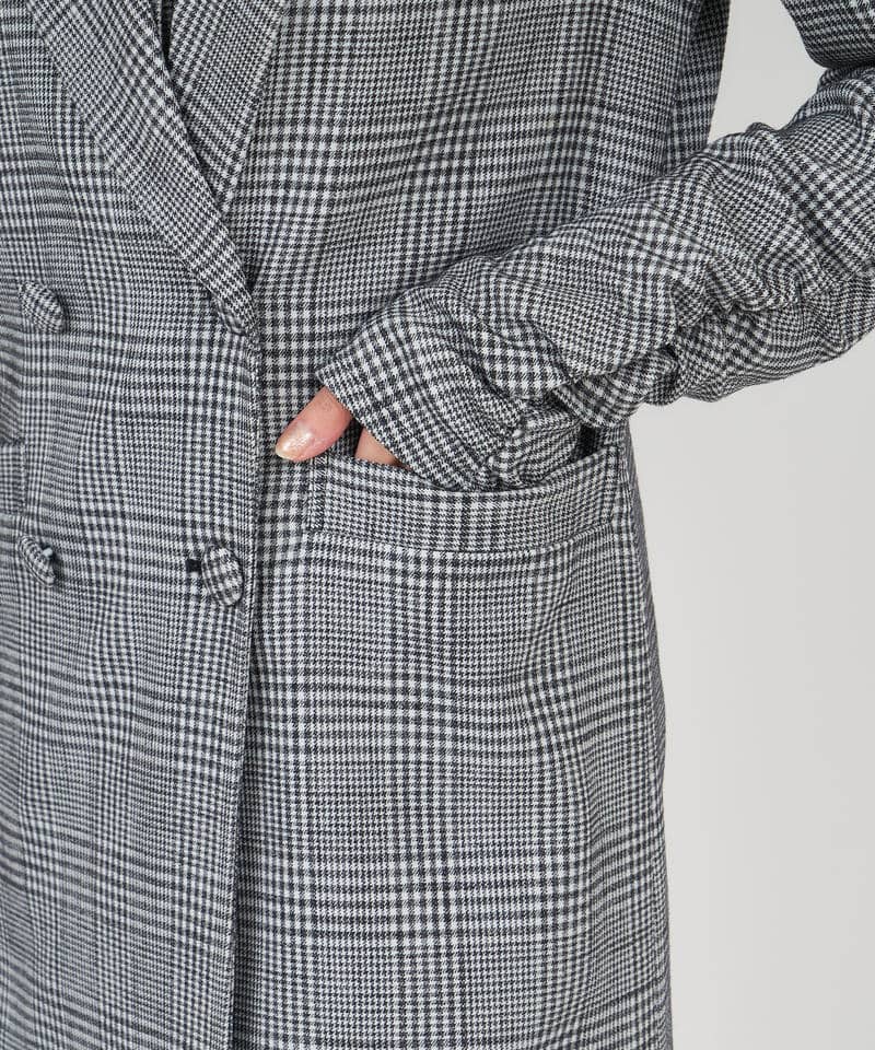 パワショルギャザースリーブボクシージャケット 詳細画像 チェック 7