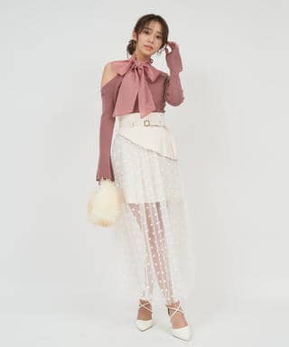 コルセット風ドッキングチュールスカート