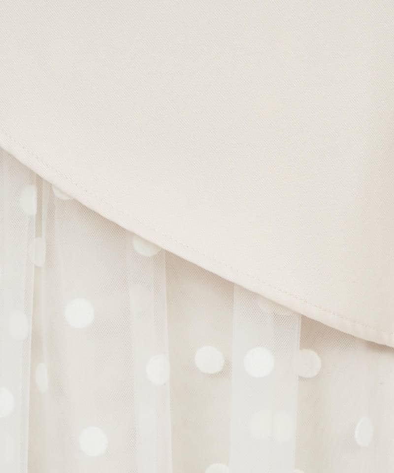 コルセット風ドッキングチュールスカート 詳細画像 オフホワイト 7