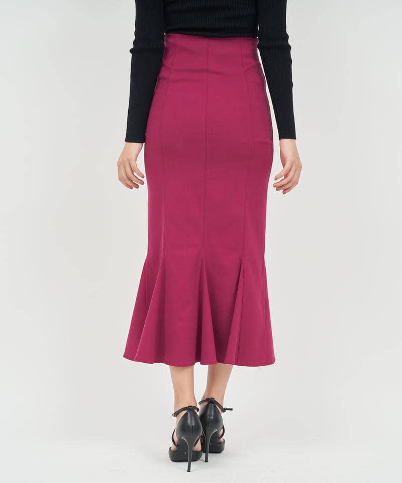 ガムストレッチマーメイドスカート&rsquo;24a 詳細画像 ボルドー 3