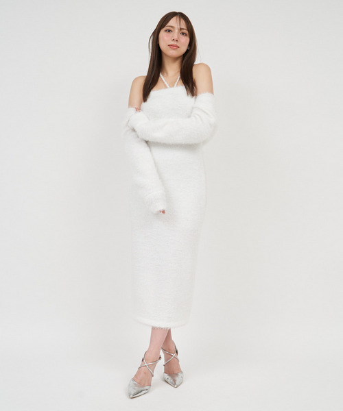 ラメシャギーボレロ付ベアワンピース 詳細画像