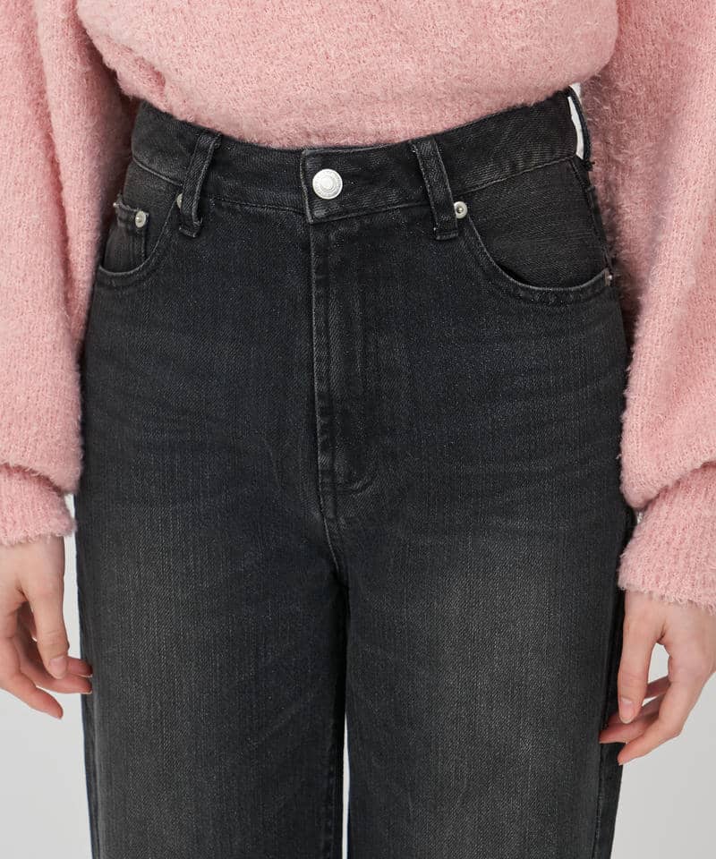 ラメデニムワイドパンツ 詳細画像 ブラックデニム 4