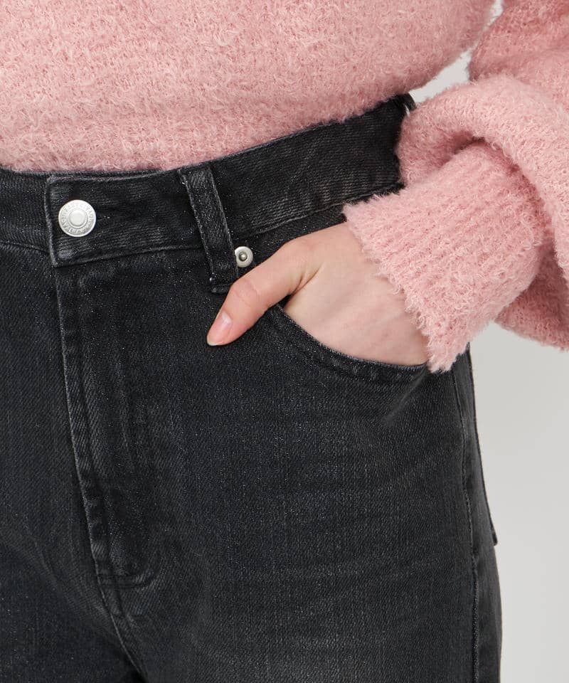 ラメデニムワイドパンツ 詳細画像 ブラックデニム 6