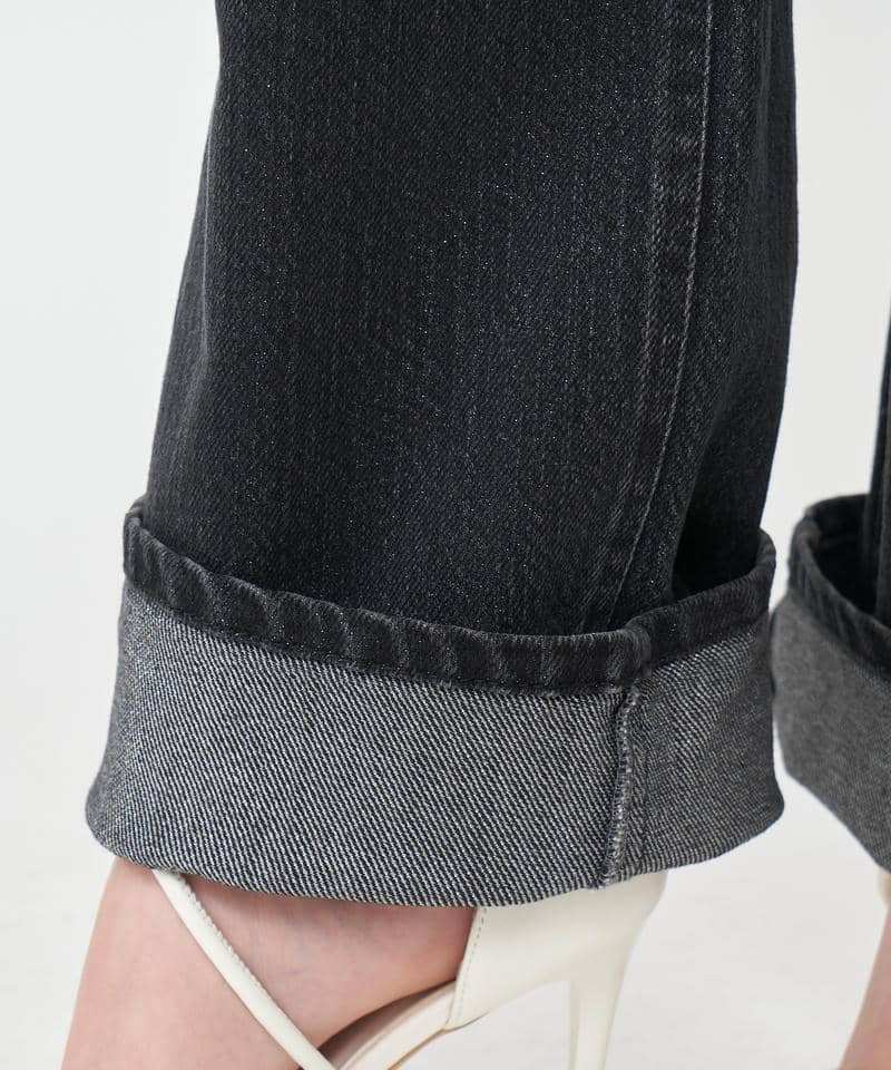 ラメデニムワイドパンツ 詳細画像 ブラックデニム 8