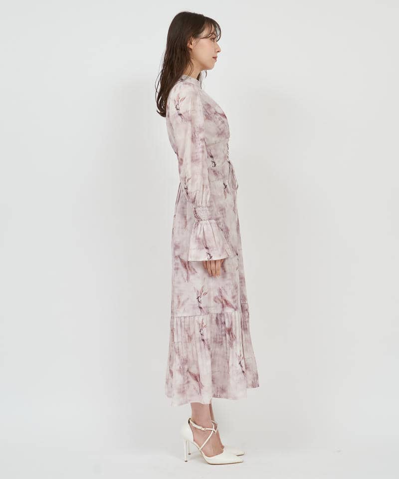 ニュアンス柄フレアワンピース 詳細画像 ベージュ 2