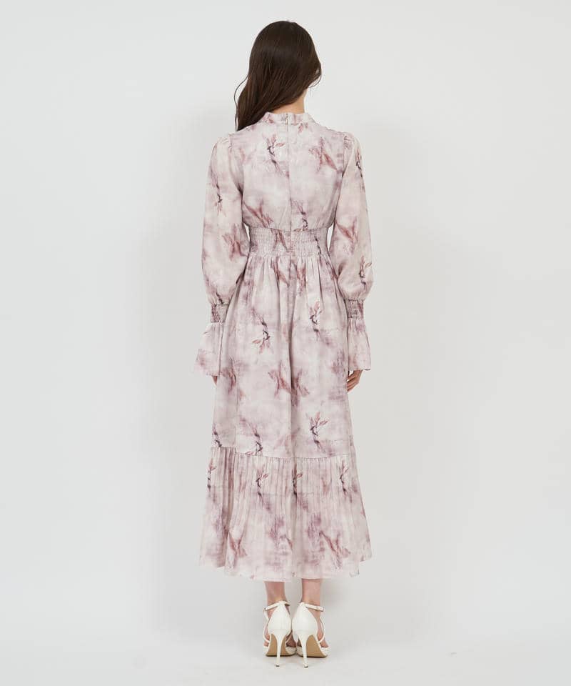 ニュアンス柄フレアワンピース 詳細画像 ベージュ 3