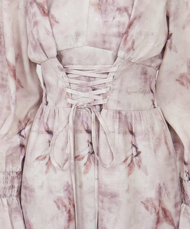 ニュアンス柄フレアワンピース 詳細画像 ベージュ 6