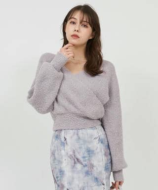 カシュクールニットトップス