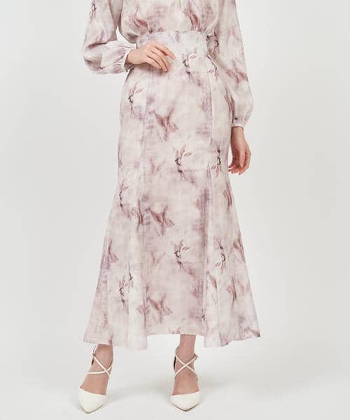 ニュアンス柄タイトフレアスカート 詳細画像