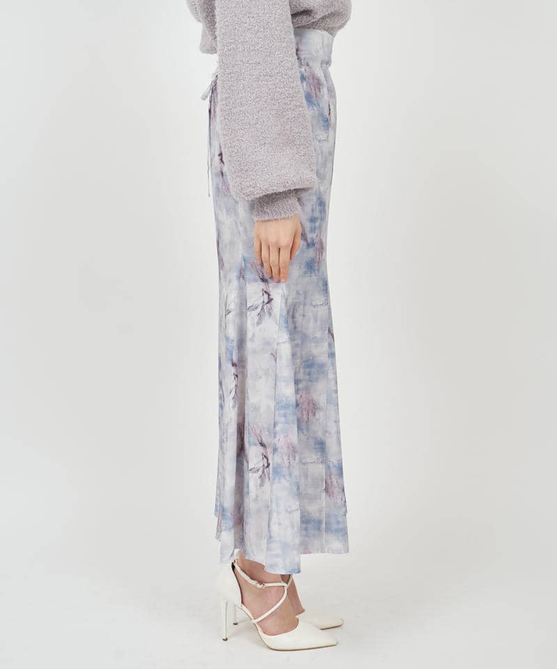 ニュアンス柄タイトフレアスカート 詳細画像 ブルー 2