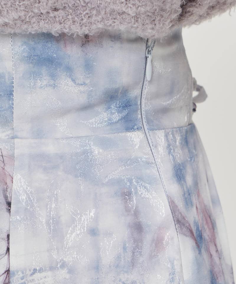 ニュアンス柄タイトフレアスカート 詳細画像 ブルー 5