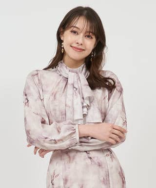 ニュアンス柄3wayブラウス