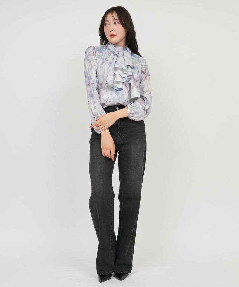 ニュアンス柄3wayブラウス 詳細画像 ブルー 2