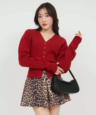 コルセットリブハート刺繍カーディガン