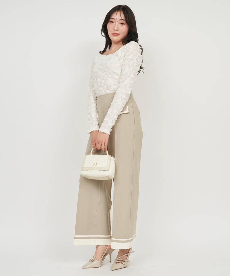 3Dフラワーレースオフショルトップス 詳細画像 オフホワイト 8