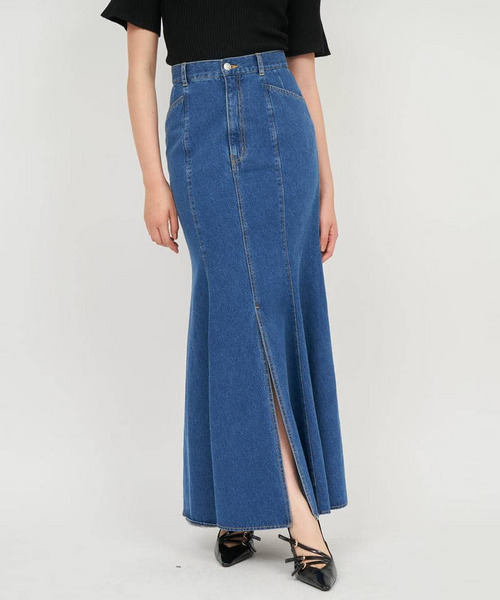 デニムマキシマーメイドスカート 詳細画像