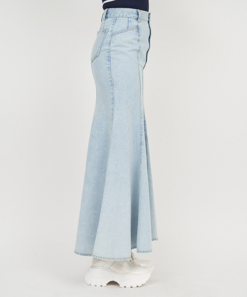 デニムマキシマーメイドスカート 詳細画像 デニムブルー 3