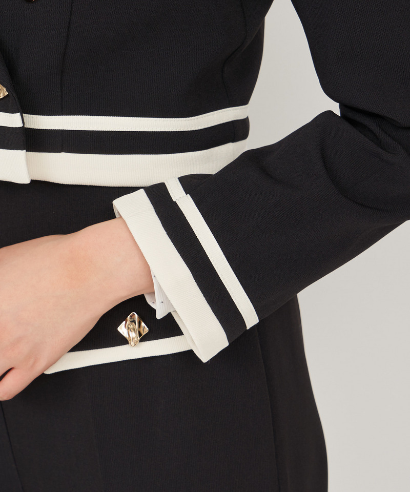 配色テーラードクロップドジャケット 詳細画像 グリーン 6