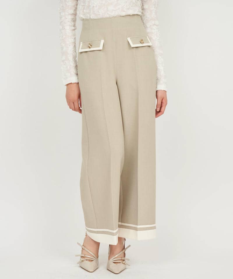 配色ワイドパンツ 詳細画像 グリーン 1