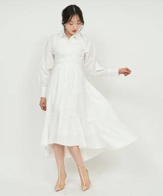 ボレロ付イレヘムシャツワンピース