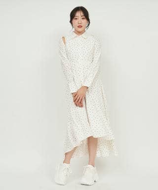 ボレロ付イレヘムシャツワンピース