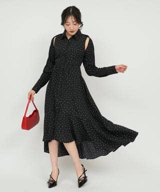 ボレロ付イレヘムシャツワンピース