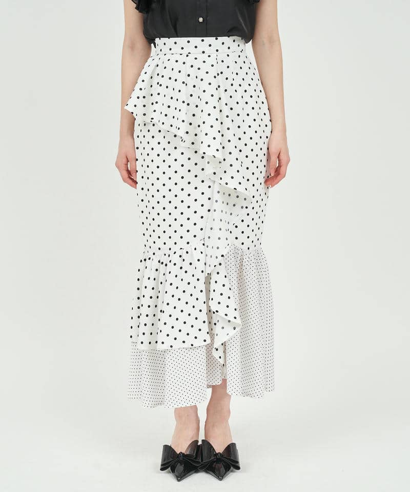 ラッフルフリルロングスカート 詳細画像 オフホワイト系 1