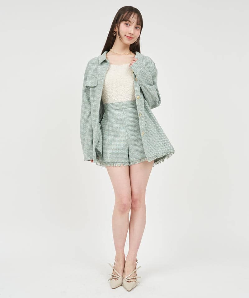 サマーツイードシャツジャケット 詳細画像 グリーン 1