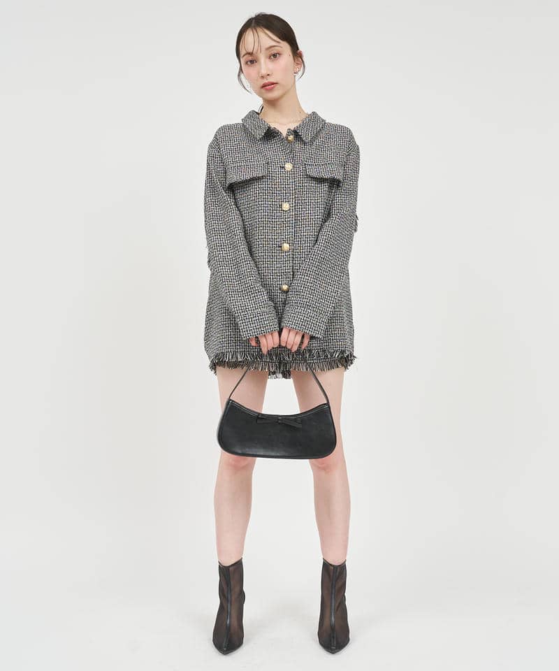 サマーツイードシャツジャケット 詳細画像 ブラック 8