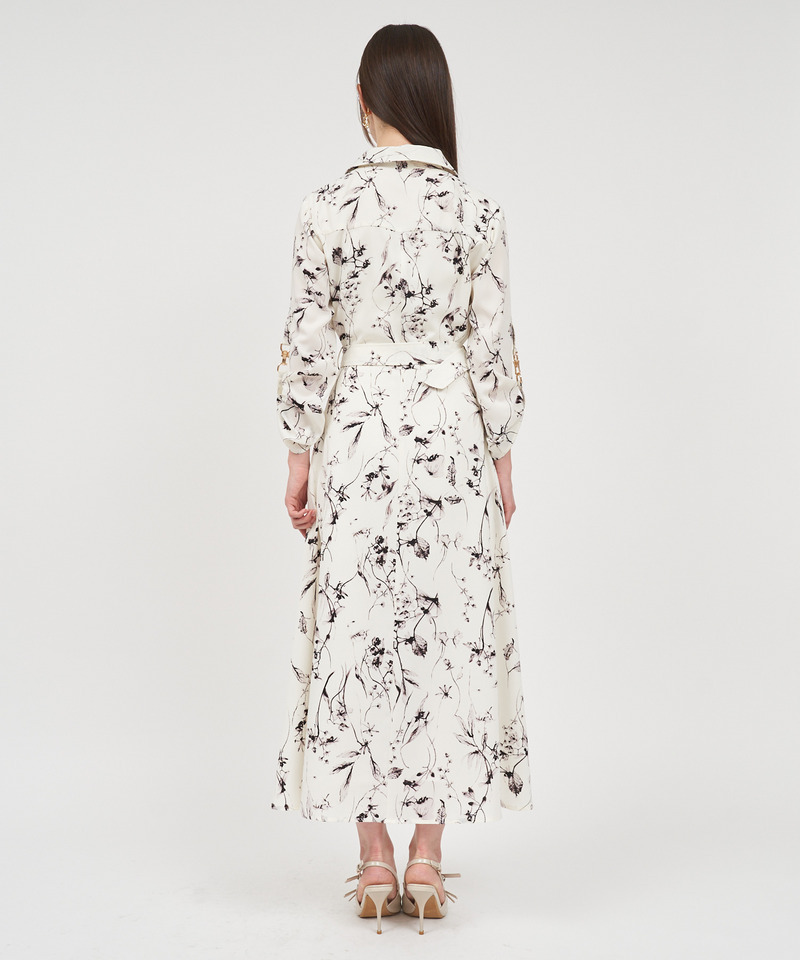 シャドーボタニカルプリントシャツワンピース 詳細画像 ブラック 3