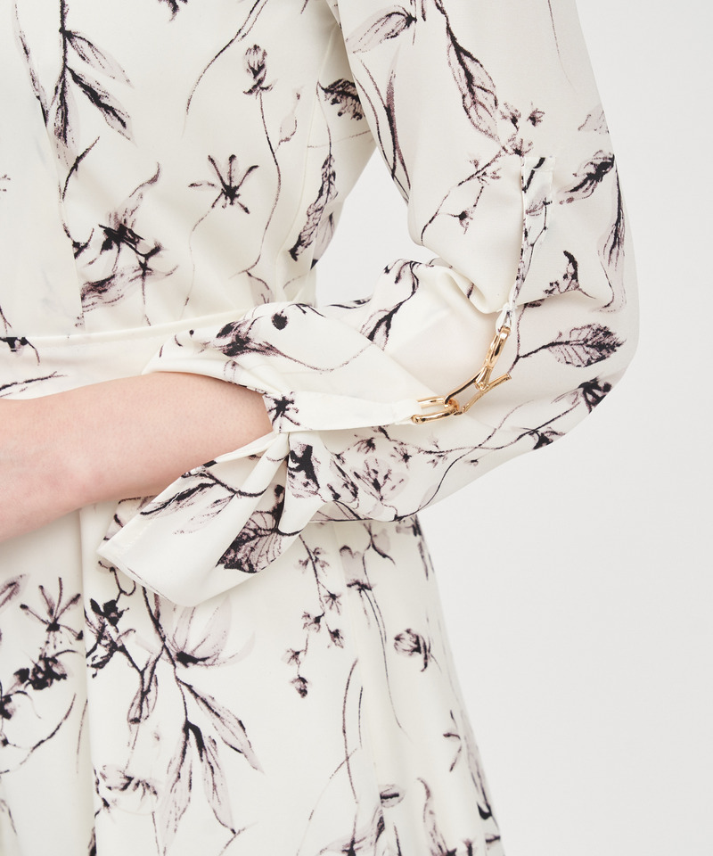 シャドーボタニカルプリントシャツワンピース 詳細画像 ブラック 5