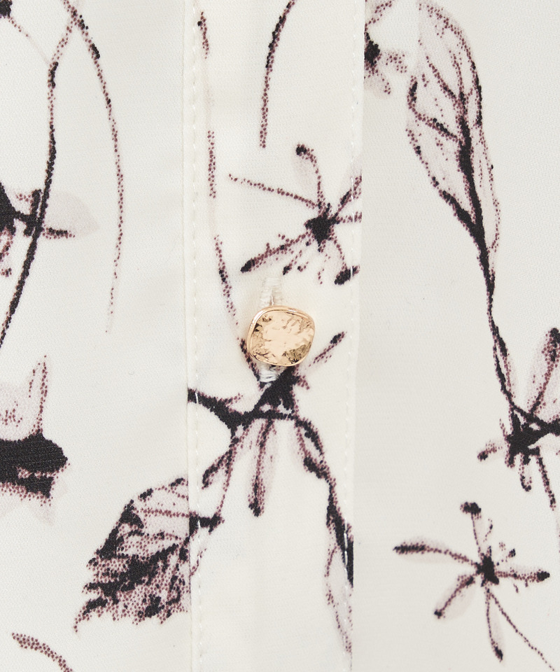 シャドーボタニカルプリントシャツワンピース 詳細画像 ブラック 7